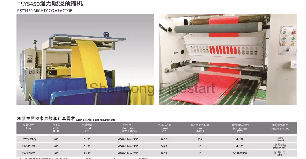 Tubular Compactor Machine Is Used for Heat Setting Tubular Cotton Fabric with Blanket