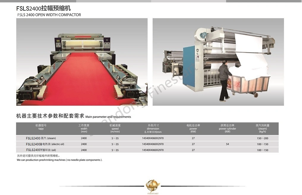 Open Width Compactor for Textile Finishing