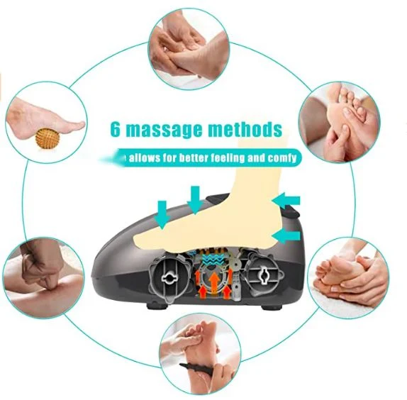 Electric Shiatsu Foot Massager Machine with Soothing Heat, Deep Kneading Therapy for Foot Pain and Circulation, 3 Level Settings & Air Compression for Home Use
